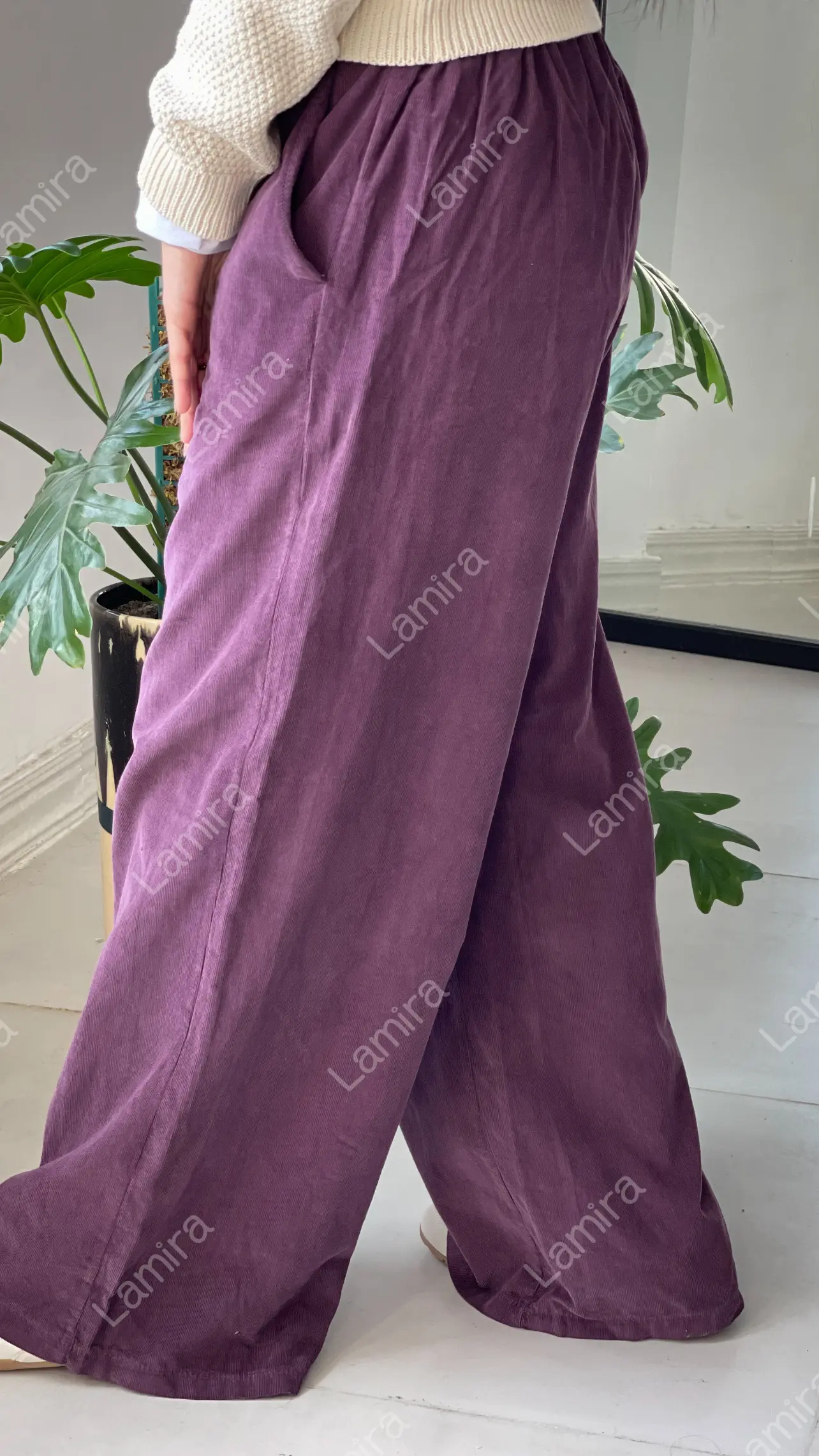 شلوار مخمل کبریتی پاییزه ایتالیایی مدل تک دکمه